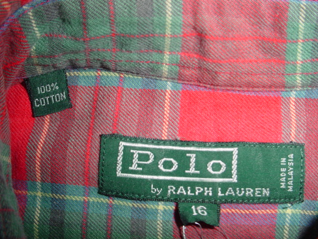 画像: Ralph Lauren Polo ラルフローレン　BD長袖シャツ チェック