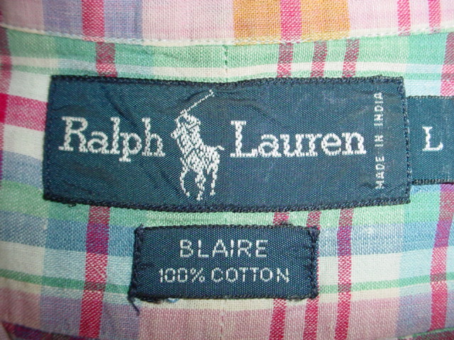 画像: Ralph Lauren ラルフローレン 半袖BDシャツ チェック柄 