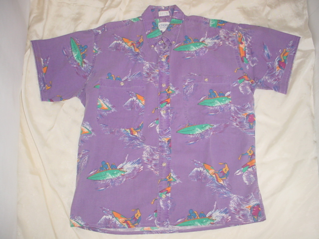 画像1: Ralph Lauren CHAPS ラルフローレン 半袖BDシャツ サーフィン柄 