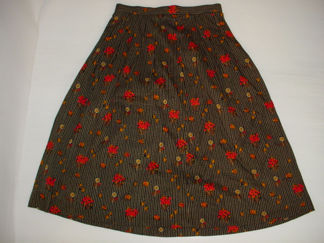 画像1: レトロ　花柄スカート